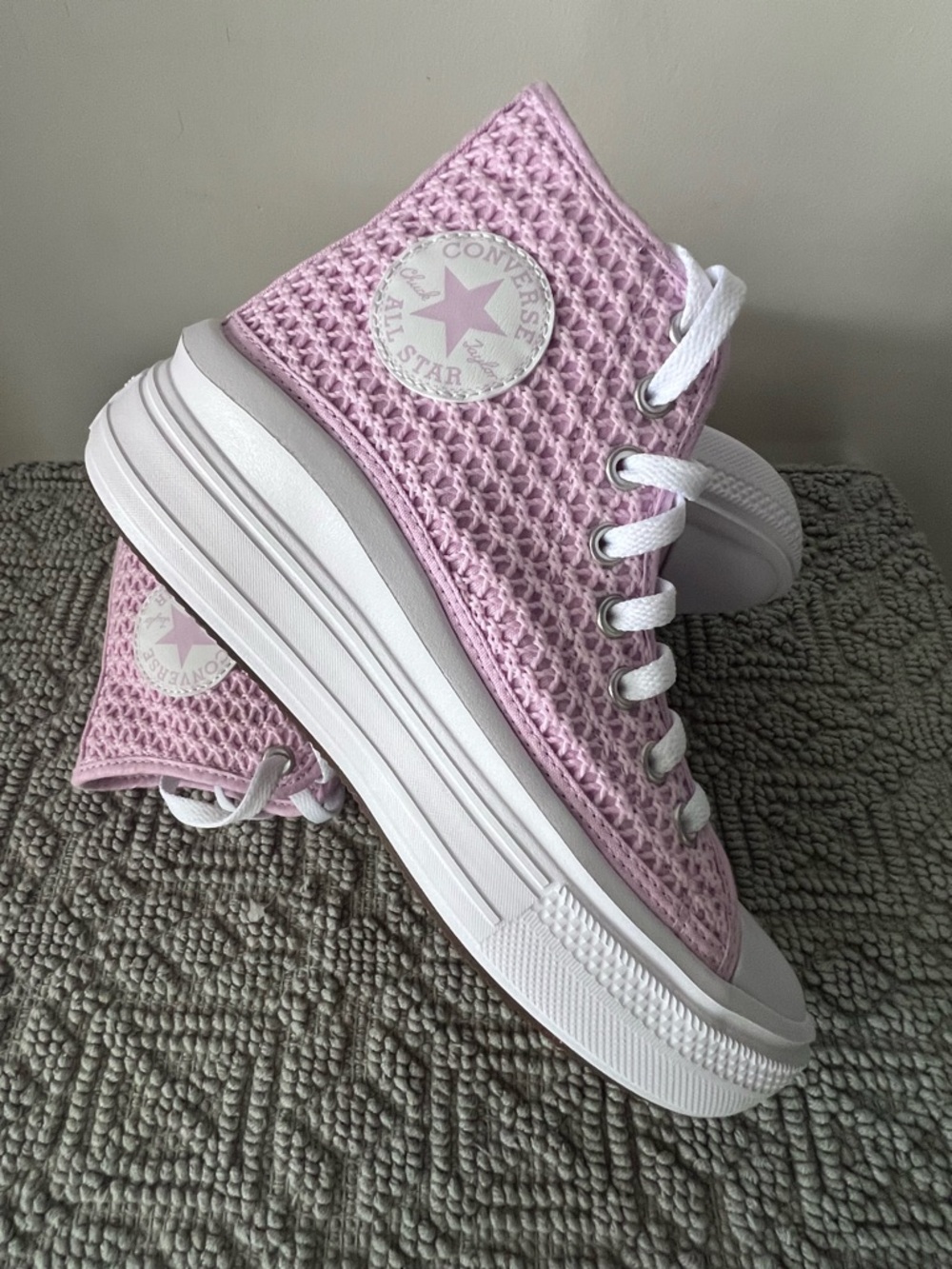 Converse Chuck Taylor All Star Move Crochet Platform Youth Size 6 (7.5 woman)